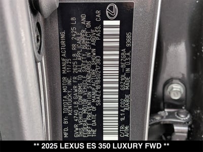 2025 Lexus ES 350 LUXURY