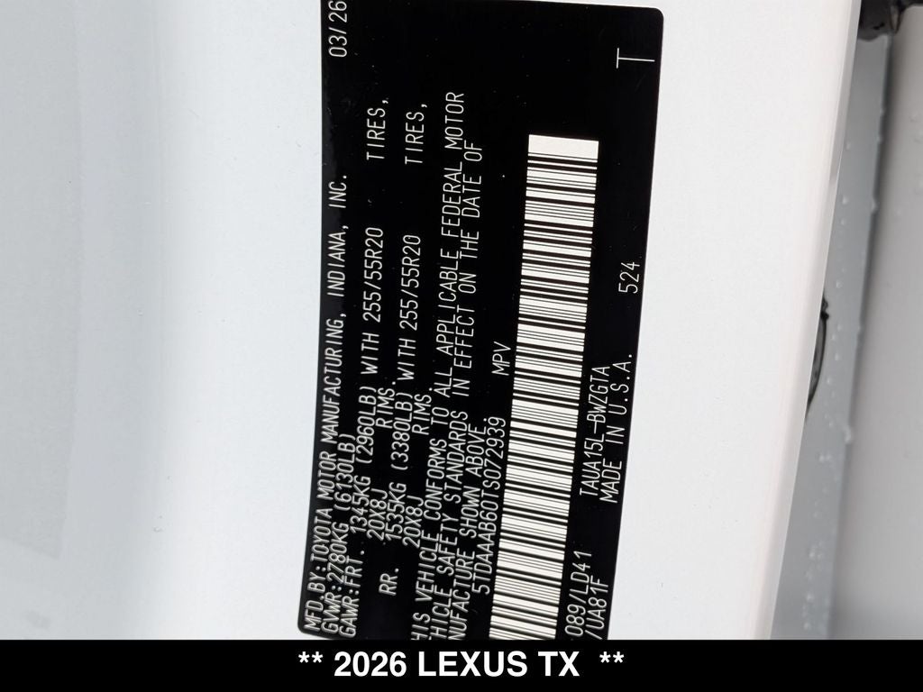 2026 Lexus TX 350 LUXURY AWD