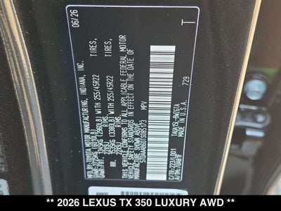 2026 Lexus TX 350 LUXURY AWD