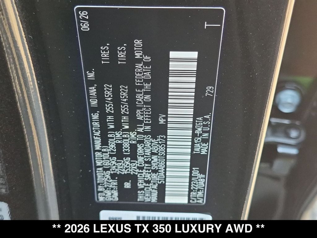 2026 Lexus TX 350 LUXURY AWD