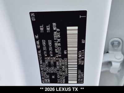 2026 Lexus TX 350 F SPORT HANDLING AWD