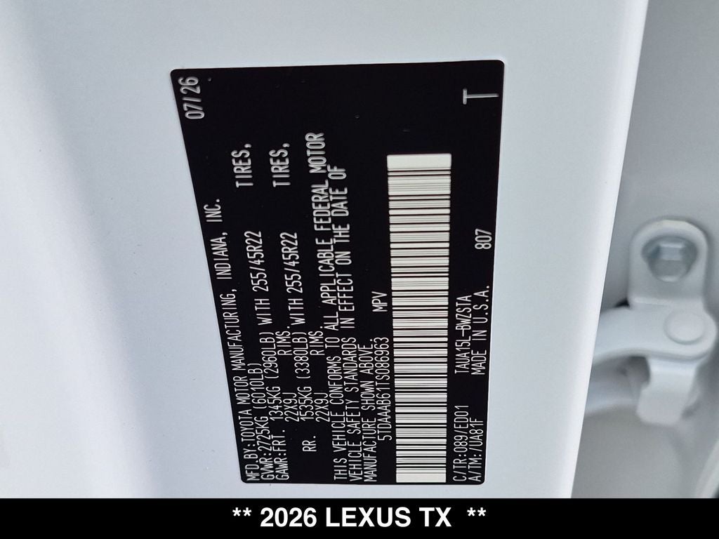 2026 Lexus TX 350 F SPORT HANDLING AWD