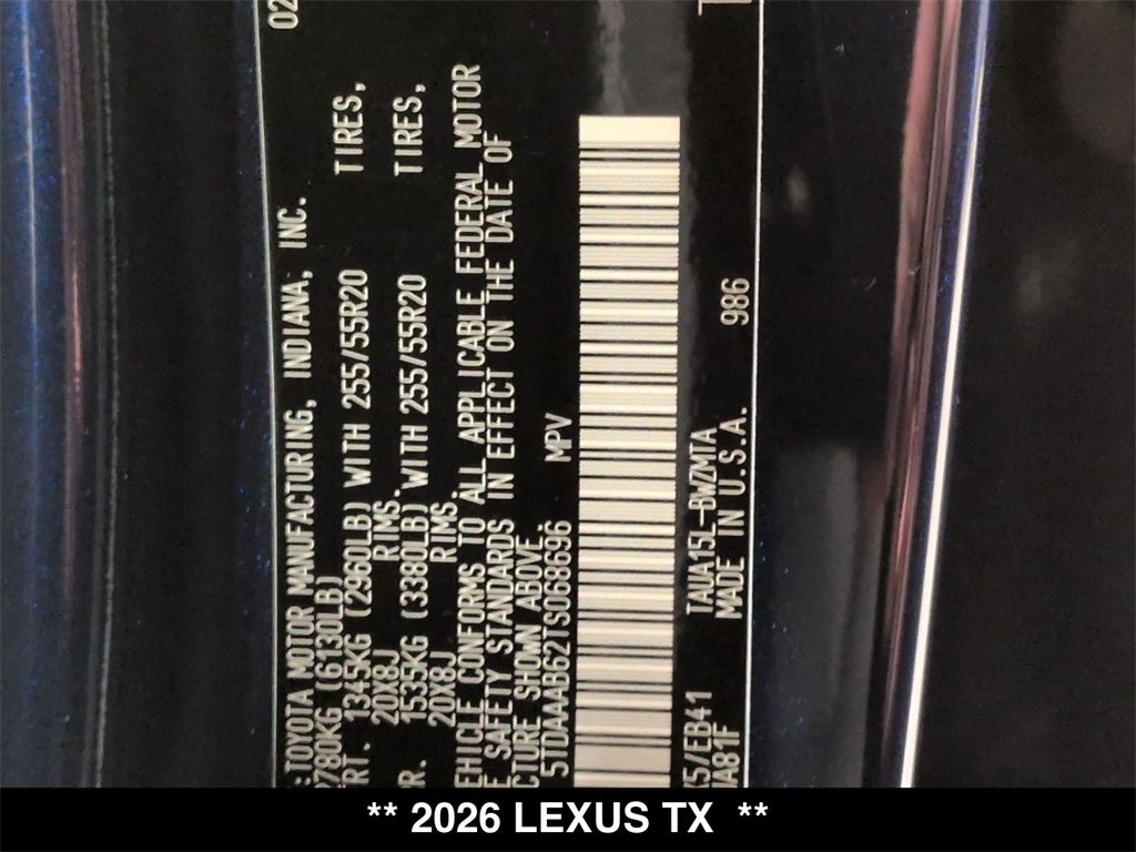 2026 Lexus TX 350 PREMIUM AWD