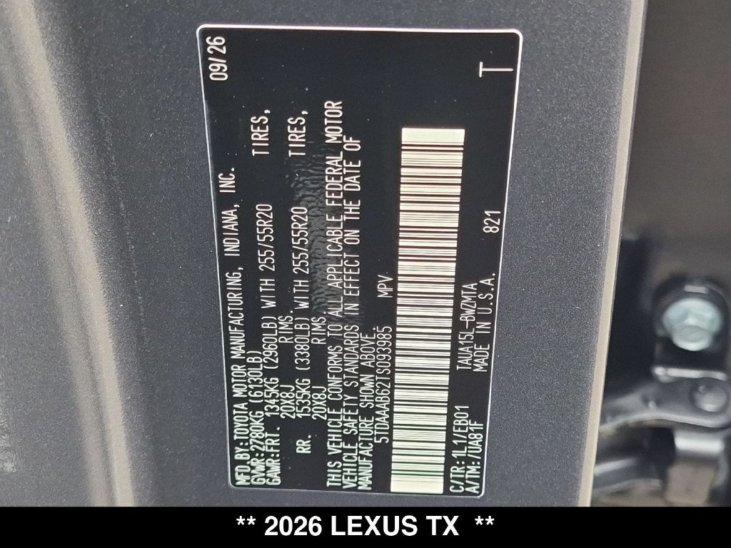 2026 Lexus TX 350 PREMIUM AWD