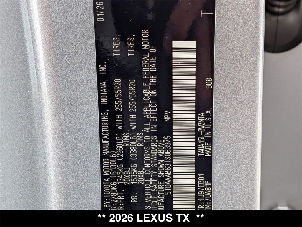 2026 Lexus TX 350 PREMIUM AWD