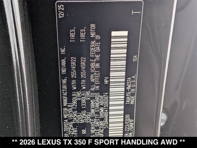 2026 Lexus TX 350 F SPORT HANDLING AWD