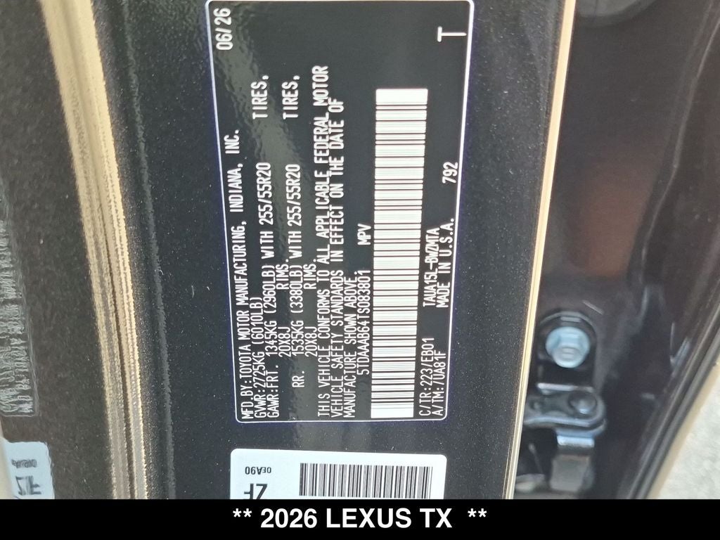 2026 Lexus TX 350 PREMIUM AWD