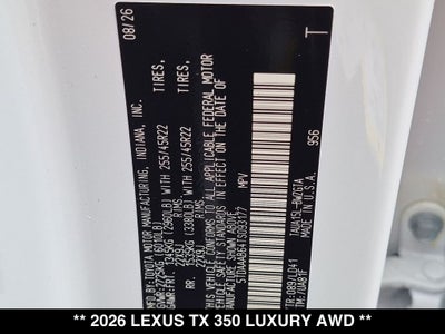2026 Lexus TX 350 LUXURY AWD