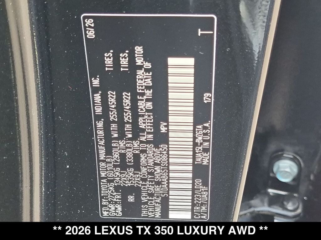 2026 Lexus TX 350 LUXURY AWD