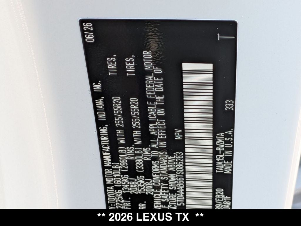 2026 Lexus TX 350 PREMIUM AWD