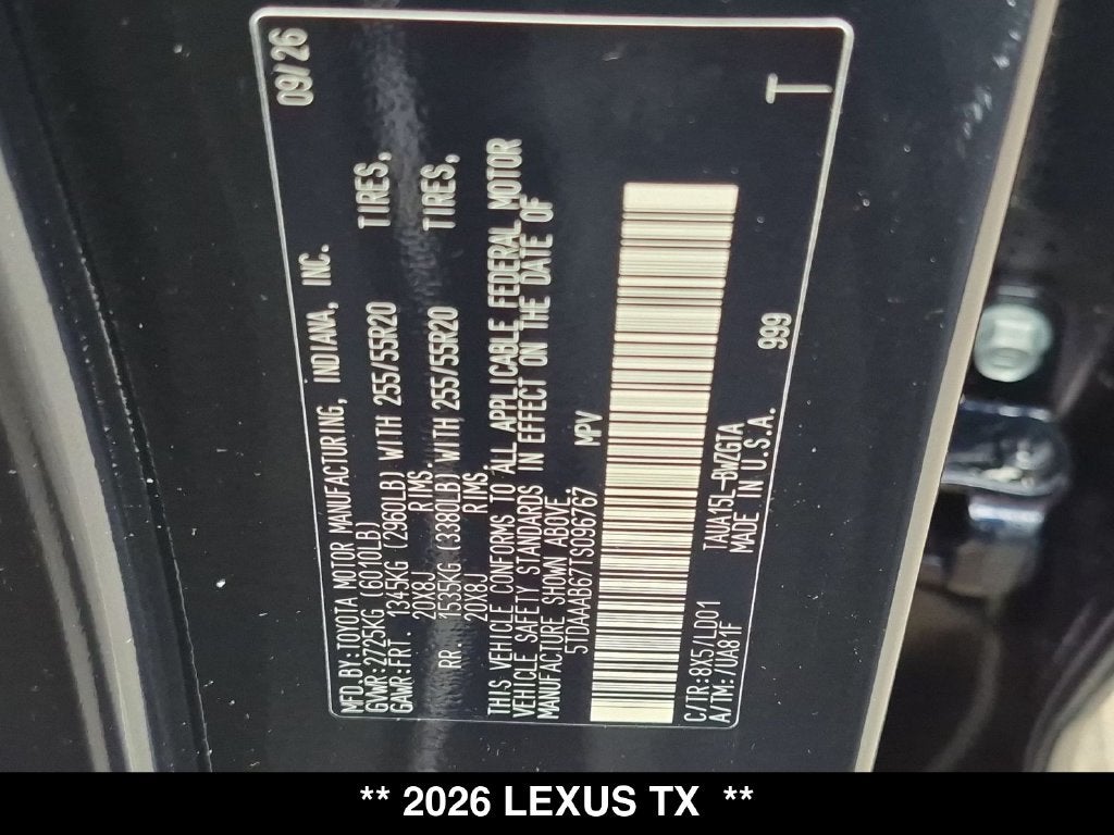 2026 Lexus TX 350 LUXURY AWD