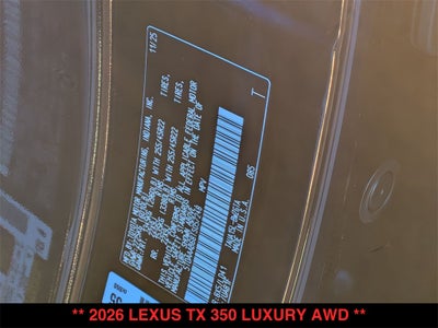 2026 Lexus TX 350 LUXURY AWD