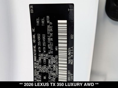 2026 Lexus TX 350 LUXURY AWD