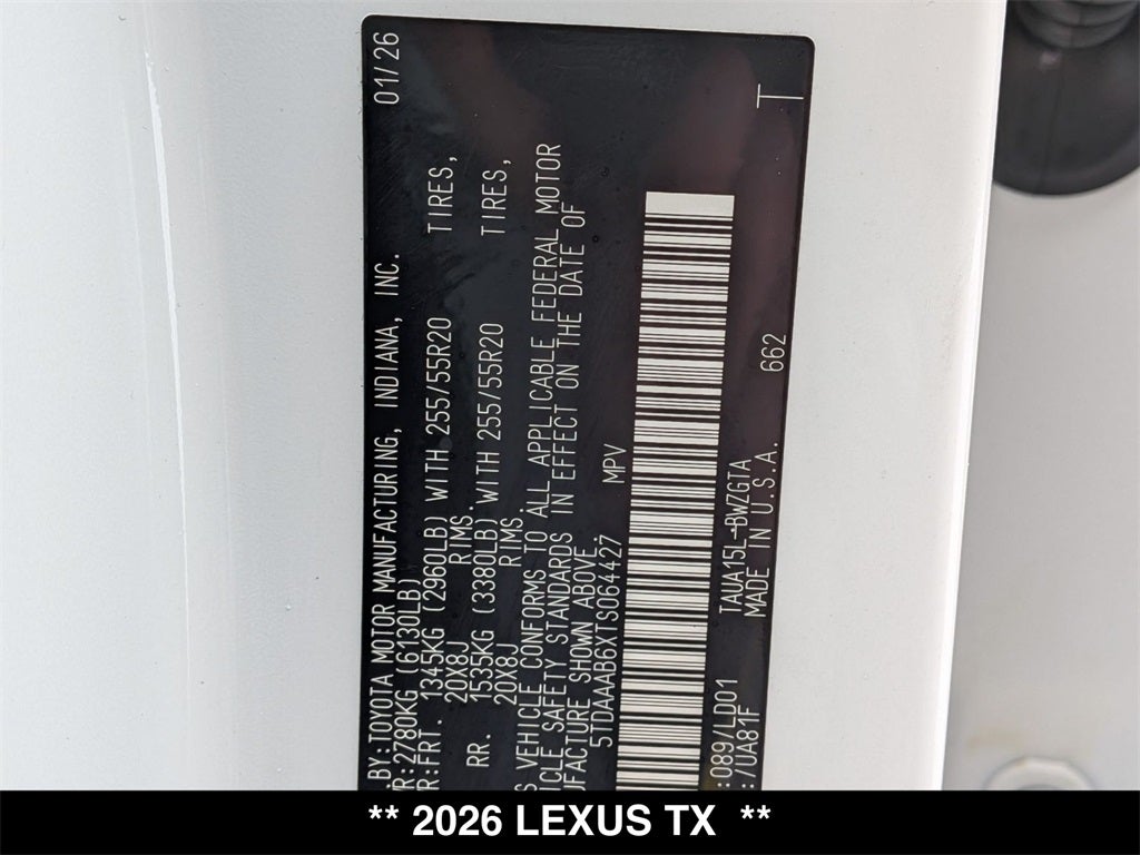 2026 Lexus TX 350 LUXURY AWD
