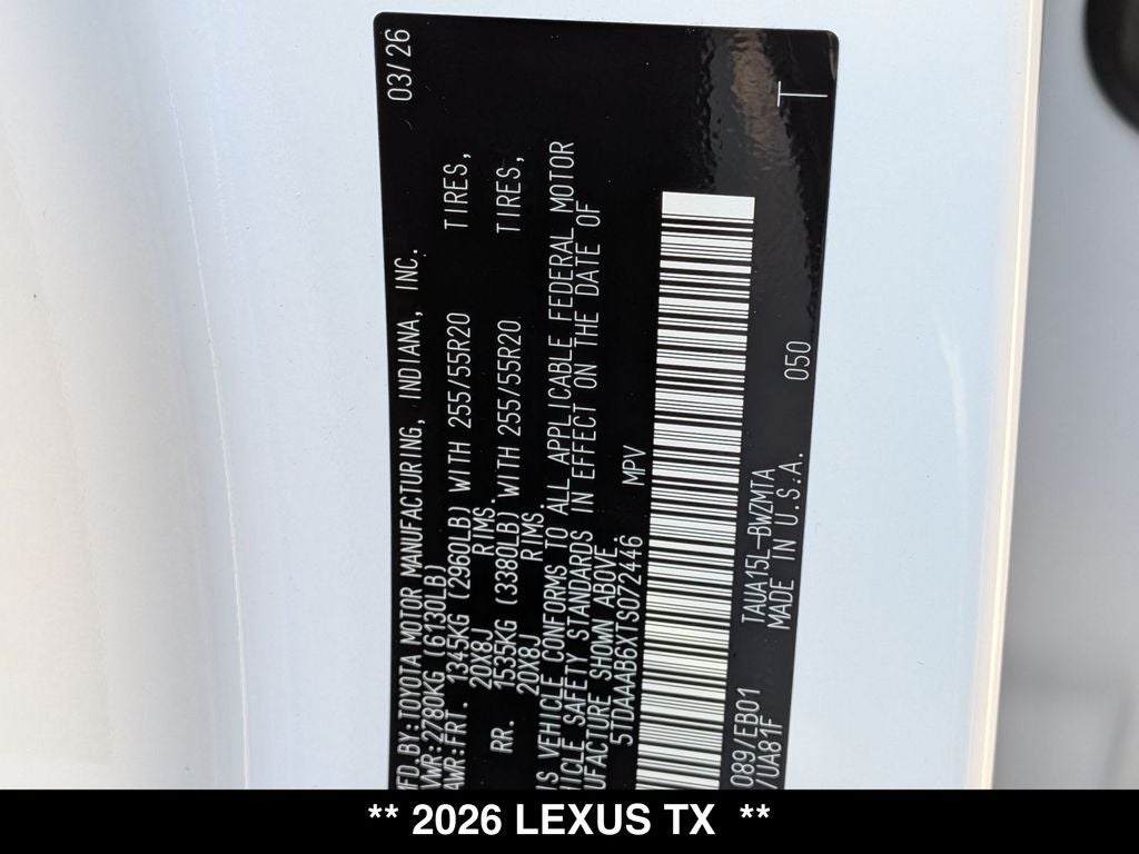 2026 Lexus TX 350 PREMIUM AWD