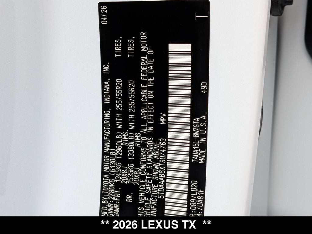 2026 Lexus TX 350 LUXURY AWD