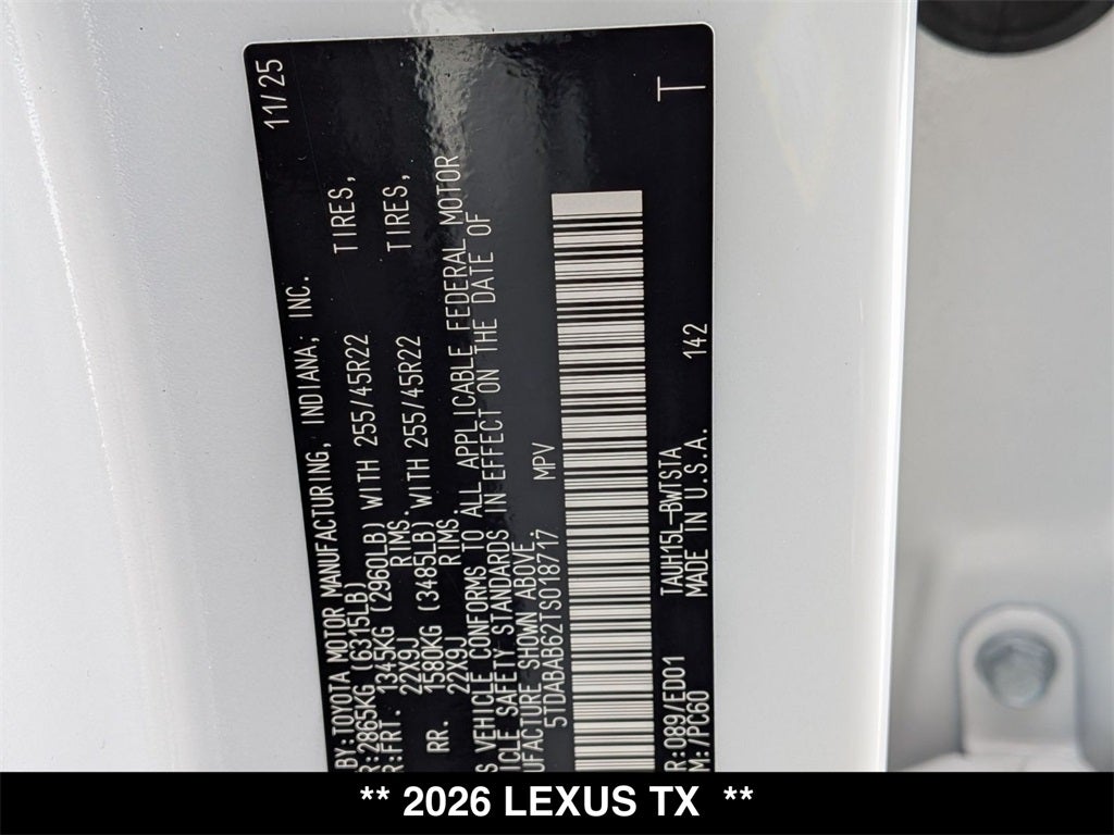 2026 Lexus TX HYBRID TX 500h F SPORT PERFORMANCE PREMIUM AWD
