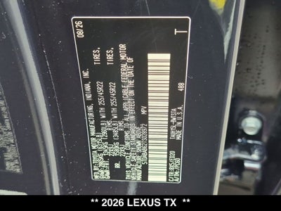 2026 Lexus TX HYBRID TX 500h F SPORT PERFORMANCE PREMIUM AWD