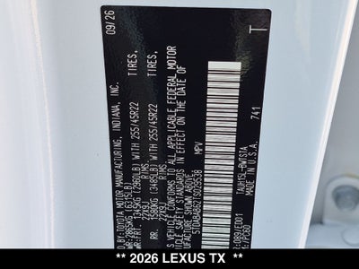 2026 Lexus TX HYBRID TX 500h F SPORT PERFORMANCE PREMIUM AWD