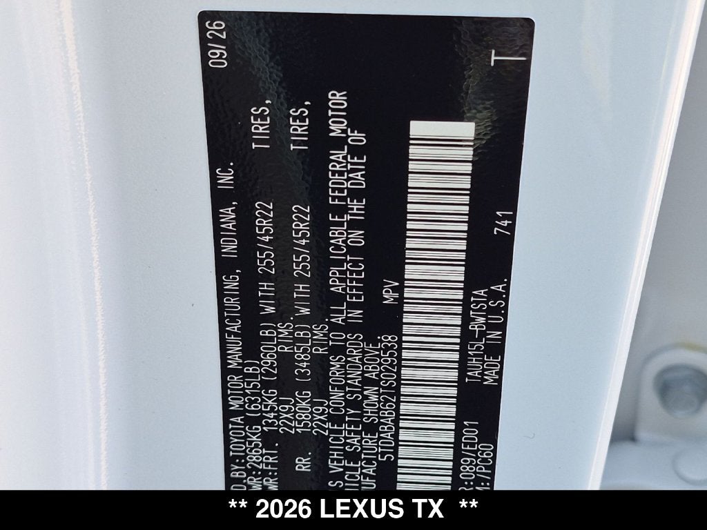2026 Lexus TX HYBRID TX 500h F SPORT PERFORMANCE PREMIUM AWD