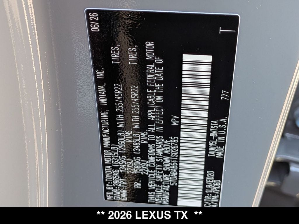 2026 Lexus TX HYBRID TX 500h F SPORT PERFORMANCE PREMIUM AWD
