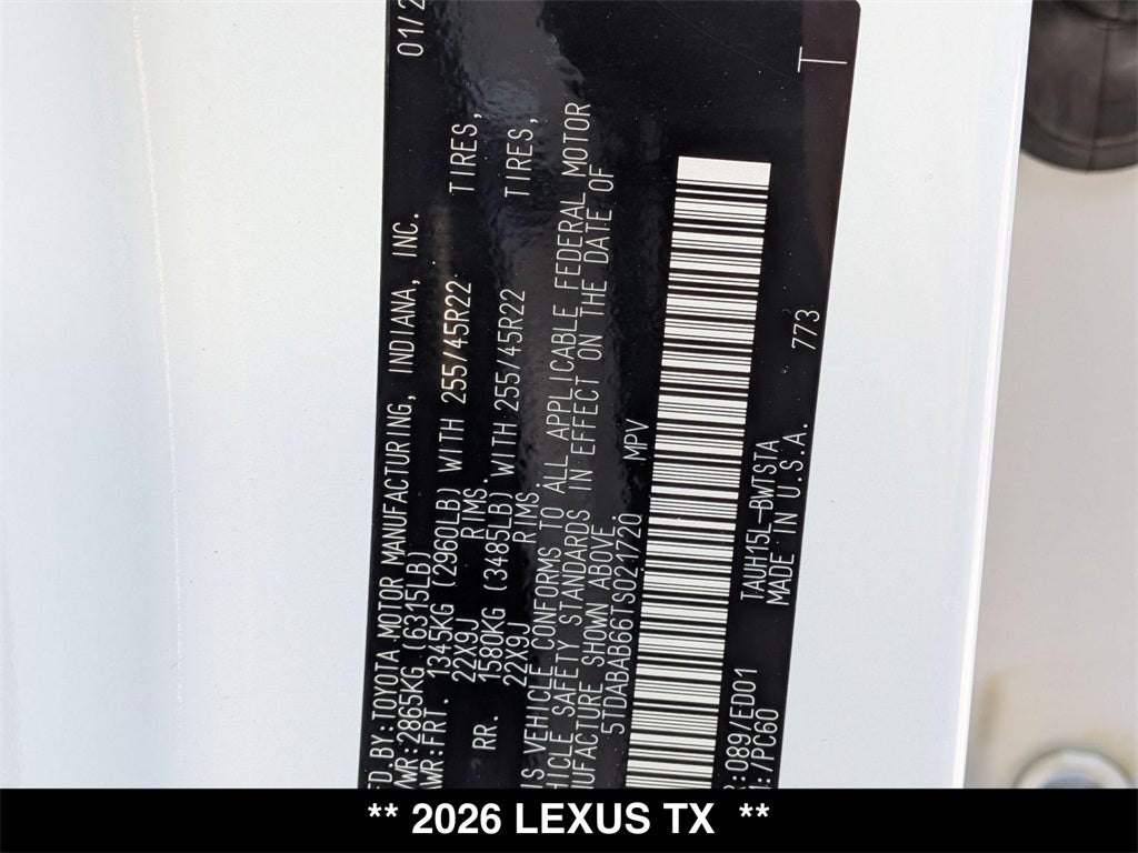 2026 Lexus TX HYBRID TX 500h F SPORT PERFORMANCE PREMIUM AWD