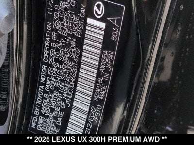 2025 Lexus UX HYBRID UX 300h PREMIUM AWD
