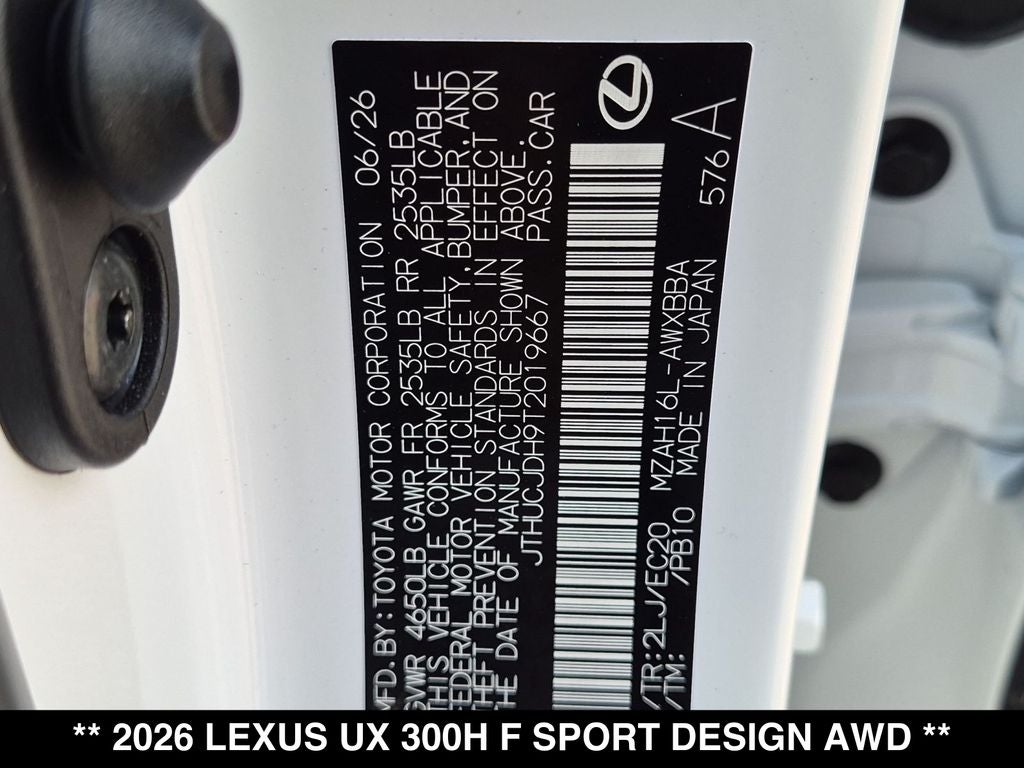 2026 Lexus UX HYBRID UX 300h F SPORT DESIGN AWD