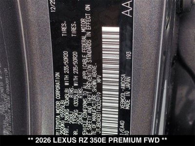 2026 Lexus RZ 350e PREMIUM