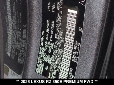 2026 Lexus RZ 350e PREMIUM