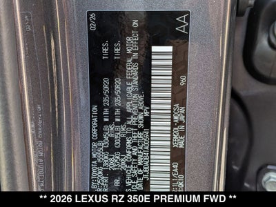2026 Lexus RZ 350e PREMIUM