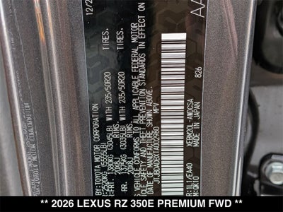 2026 Lexus RZ 350e PREMIUM