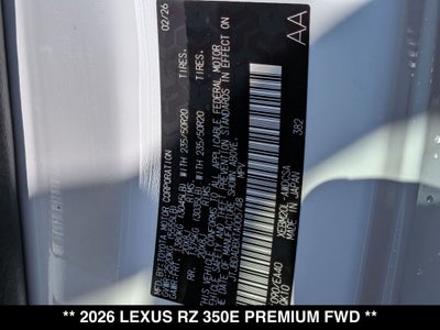 2026 Lexus RZ 350e PREMIUM
