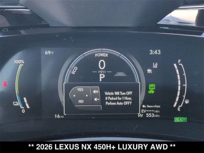 2026 Lexus NX PLUG-IN HYBRID ELECTRIC VEHICLE NX 450h+ LUXURY AWD