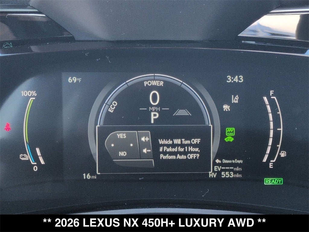 2026 Lexus NX PLUG-IN HYBRID ELECTRIC VEHICLE NX 450h+ LUXURY AWD