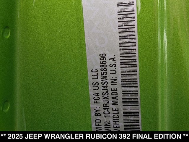 2025 Jeep Wrangler Rubicon 392 Final Edition