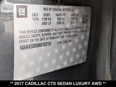 2017 Cadillac CTS Sedan Luxury AWD