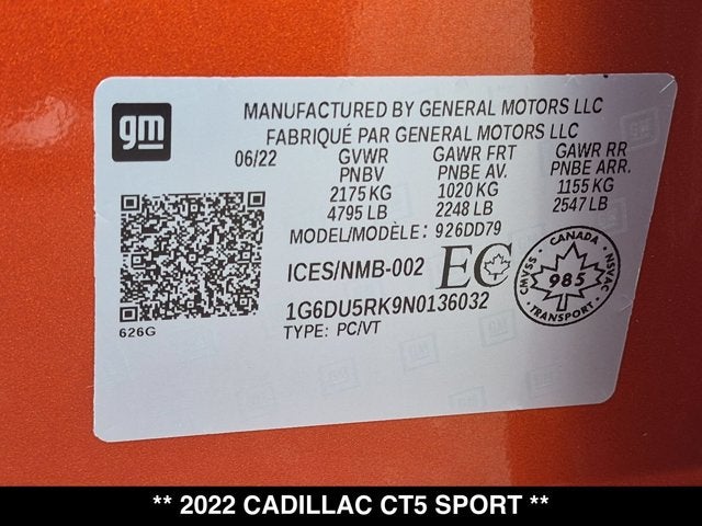2022 Cadillac CT5 Sport