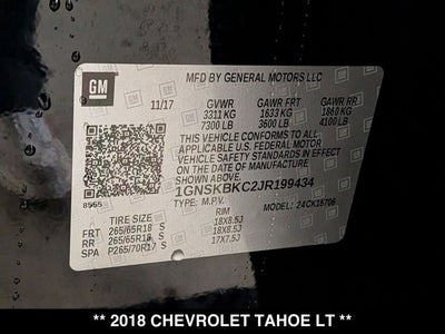 2018 Chevrolet Tahoe LT