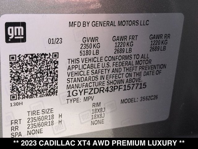 2023 Cadillac XT4 AWD Premium Luxury
