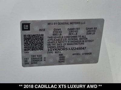 2018 Cadillac XT5 Luxury AWD