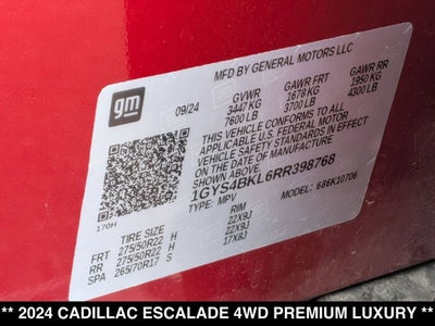 2024 Cadillac Escalade 4WD Premium Luxury