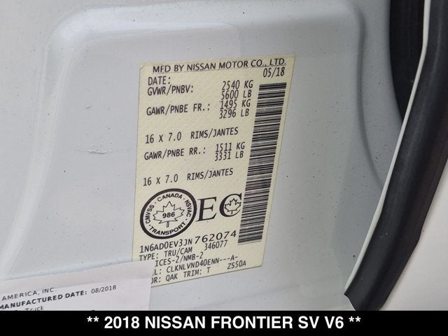 2018 Nissan Frontier SV V6