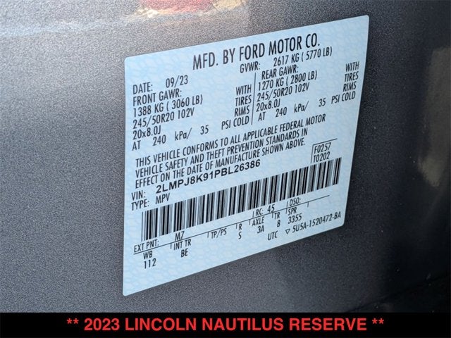 2023 Lincoln Nautilus Reserve