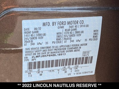 2022 Lincoln Nautilus Reserve