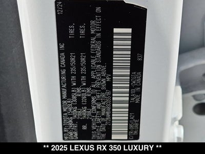 2025 Lexus RX 350 RX 350 Luxury