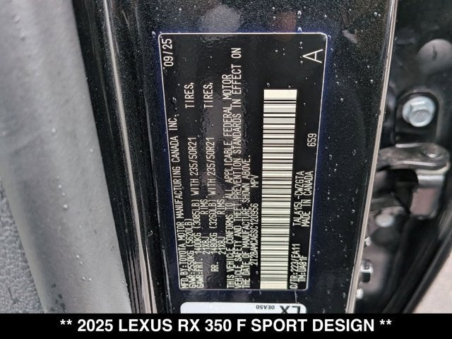 2025 Lexus RX 350 RX 350 F SPORT Design