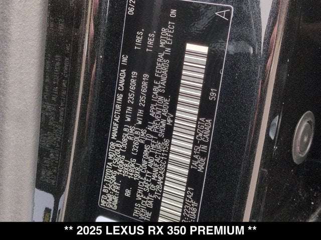 2025 Lexus RX 350 RX 350 Premium