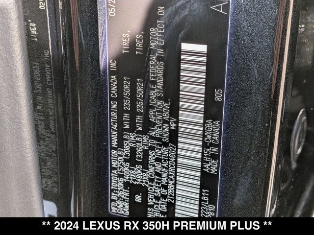 2024 Lexus RX 350h 350h Premium Plus