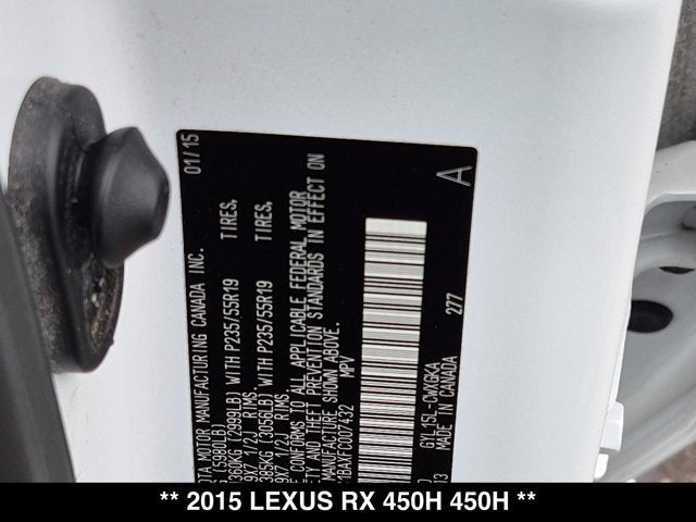 2015 Lexus RX 450h 450h